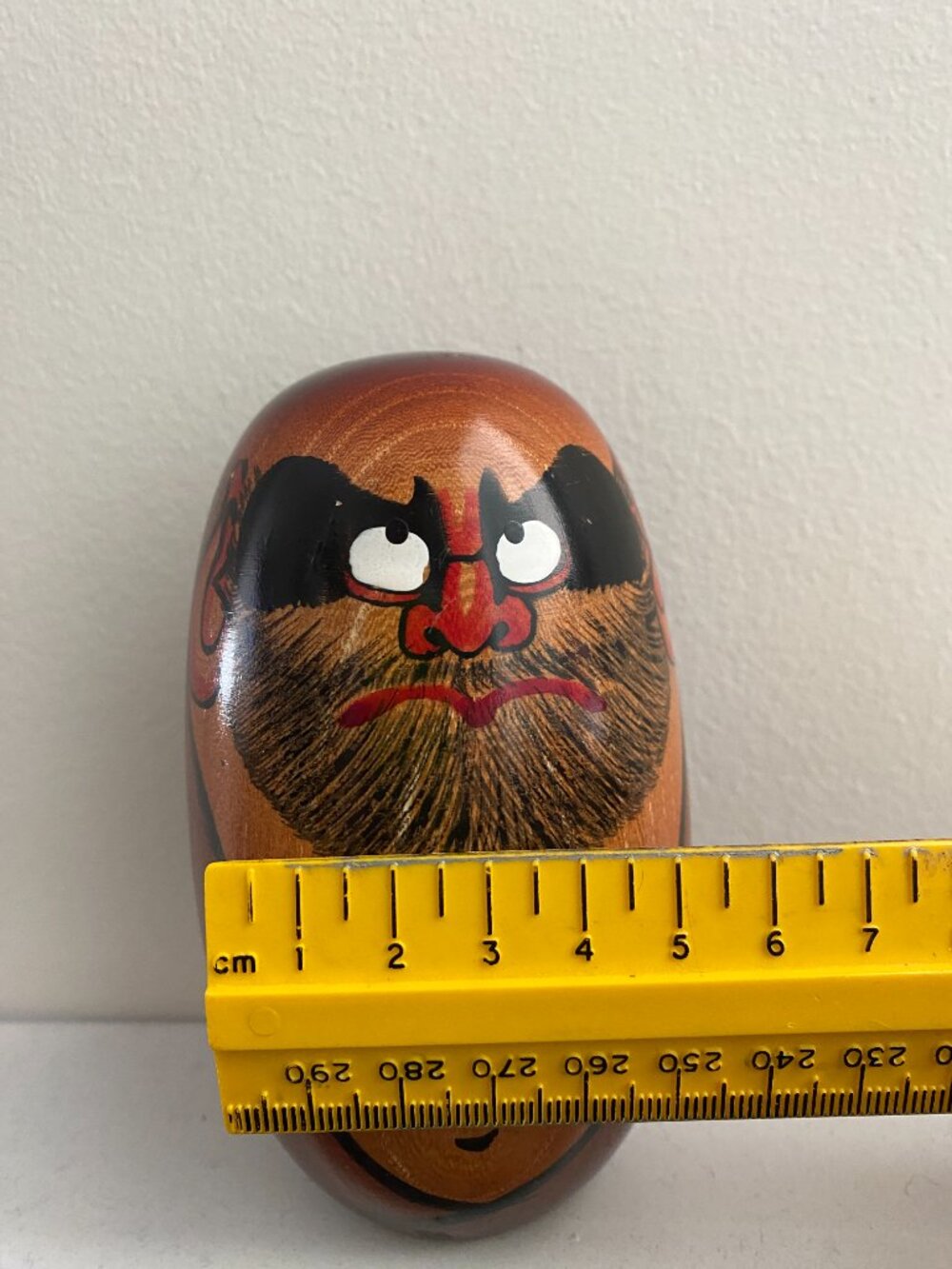VINTAGE WOODEN DARUMA CARVING HAND CRAFTED JAPANESE ART TRADITIONAL - Picture 8 of 8